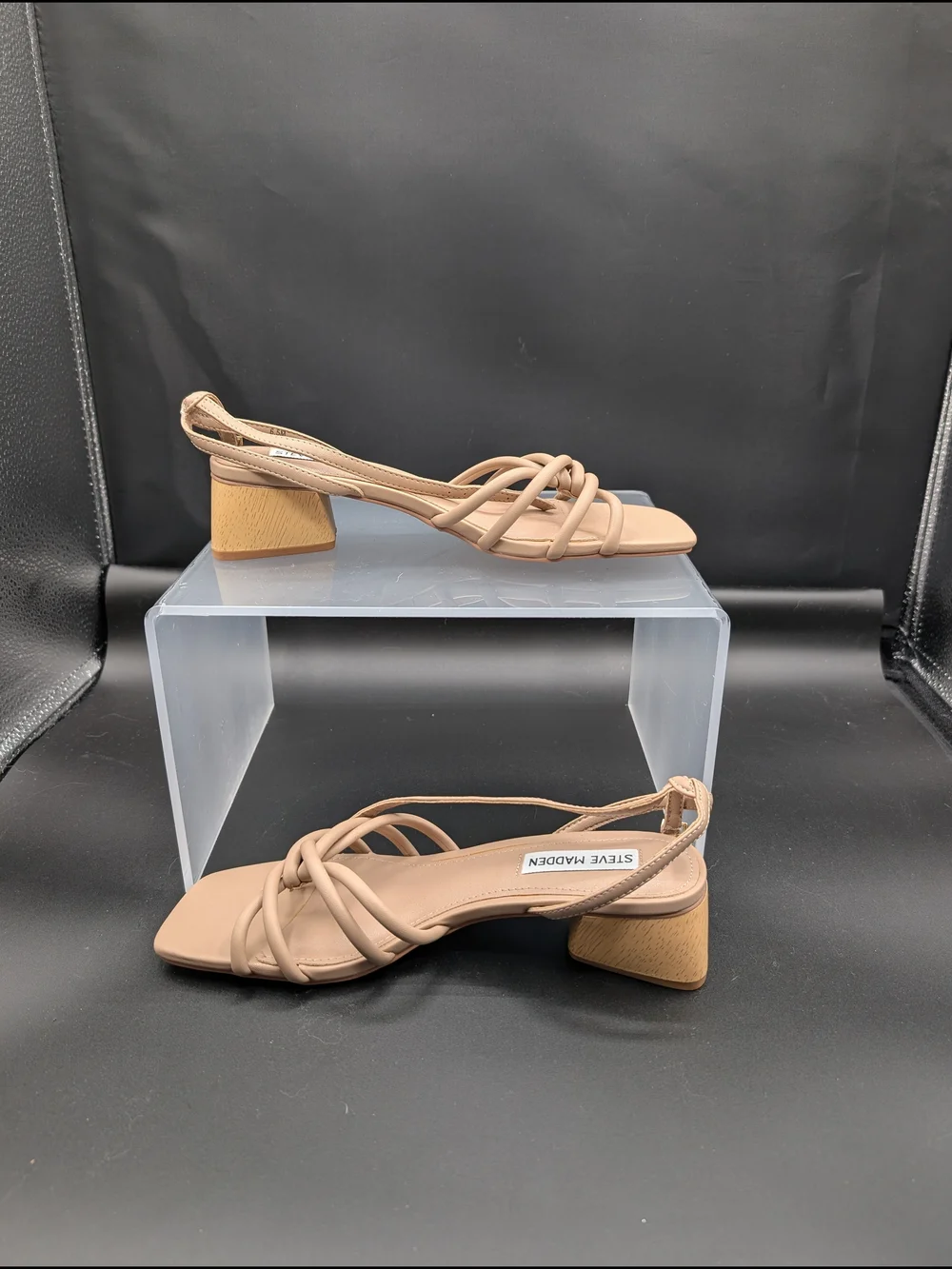 Steve Madden Women's Nude Strappy Block Heel Sandals